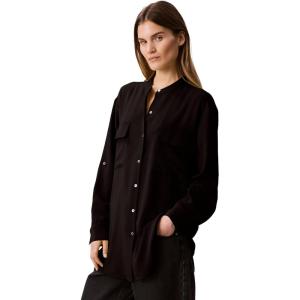 imageCalvin Klein Womens Crepe Relaxed ButtonDown ShirtBlack