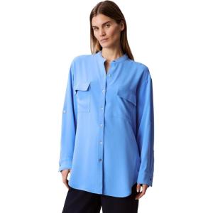 imageCalvin Klein Womens Crepe Relaxed ButtonDown ShirtBlue Foil