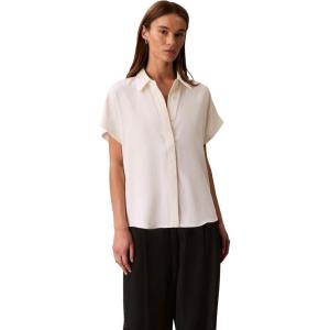 imageCalvin Klein Womens Satin Short Sleeve TopAntique White