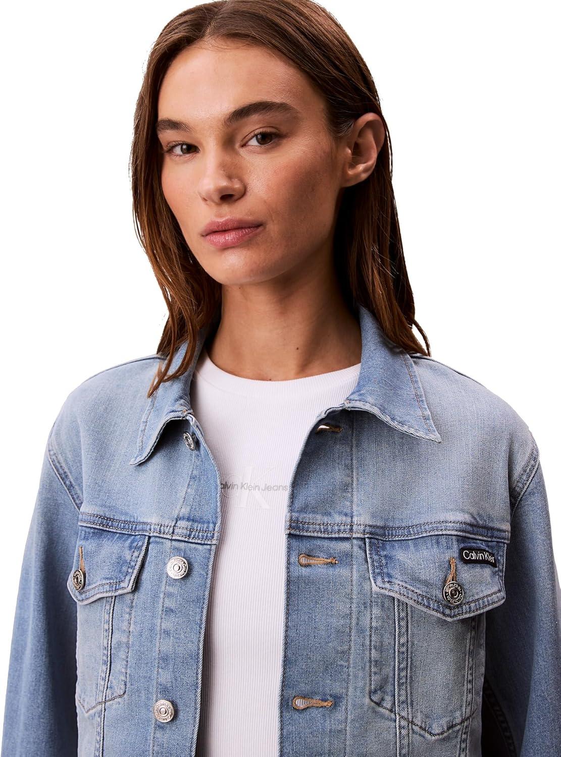 imageCalvin Klein Womens Classic Denim Trucker JacketLight Bay