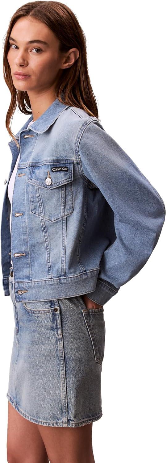 imageCalvin Klein Womens Classic Denim Trucker JacketLight Bay