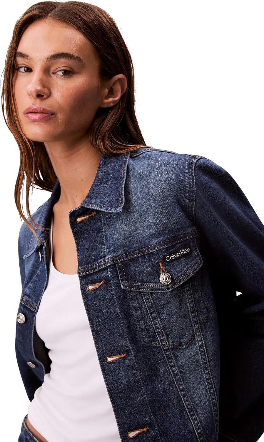 imageCalvin Klein Womens Classic Denim Trucker JacketMedium Sky