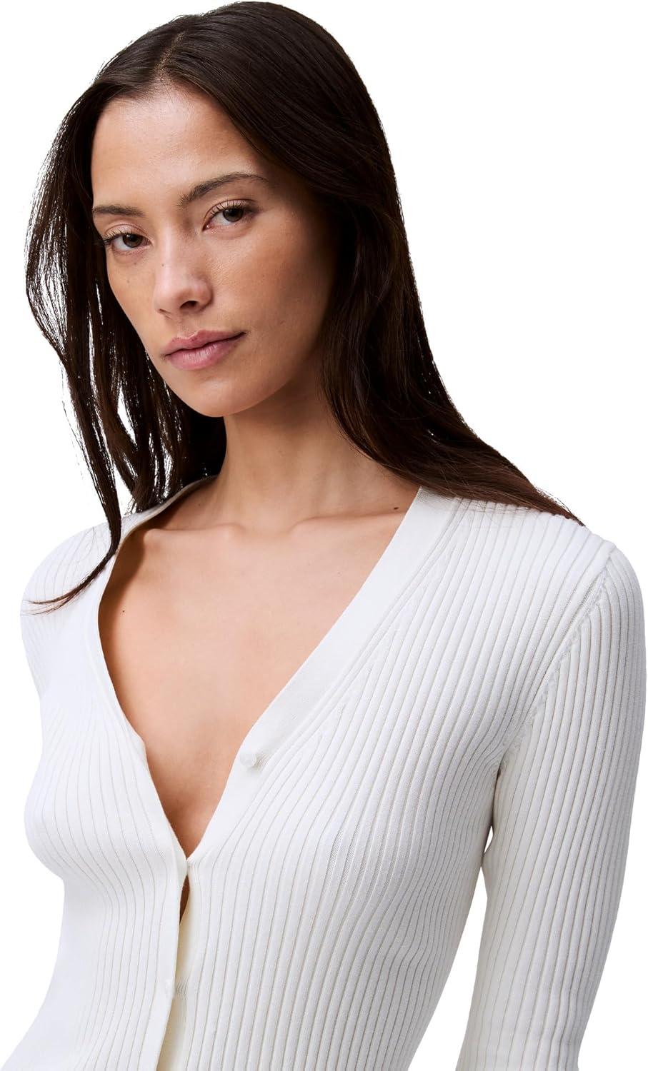imageCalvin Klein Womens Cotton Rib CardiganTofu