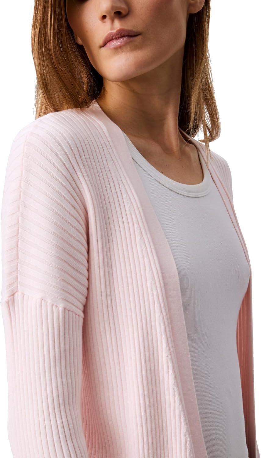 imageCalvin Klein Womens Smooth Cotton Rib Sweater DusterPearl