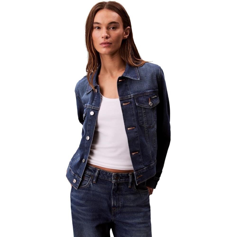 imageCalvin Klein Womens Classic Denim Trucker JacketMedium Sky