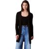 imageCalvin Klein Womens Smooth Cotton Rib Sweater DusterBlack