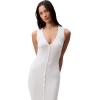 imageCalvin Klein Womens Cotton Rib VNeck Polo DressAntique White