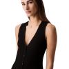 imageCalvin Klein Womens Cotton Rib VNeck Polo DressBlack