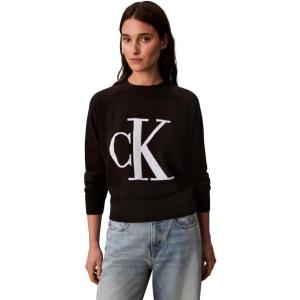 imageCalvin Klein Womens Monogram Logo Mockneck SweaterBlack