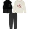 imageCalvin Klein Baby Boys 3 Pc Puff Vest SetDeep BlackChalkStealth Heather