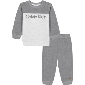 imageCalvin Klein babyboys 2 Pc Knit Jog SetDark Gray Heather