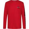 imageCalvin Klein Boys Long Sleeve Crew Neck TShirt Soft Comfortable Relaxed FitBold Sleeve Racing Red