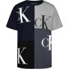 imageCalvin Klein Boys Short Sleeve Fashion Graphic Crew Neck TShirt Comfortable Relaxed FitBlock Party Dark Sapphire