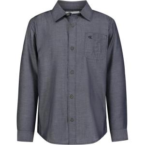 imageCalvin Klein Boys Long Sleeve Woven ButtonDown ShirtDark Sapphire Herringbone