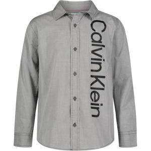 imageCalvin Klein Boys Long Sleeve Woven ButtonDown ShirtNimbus Vert
