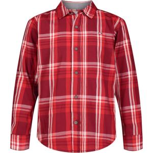 imageCalvin Klein Boys Long Sleeve Woven ButtonDown ShirtRed Tonal Plaid