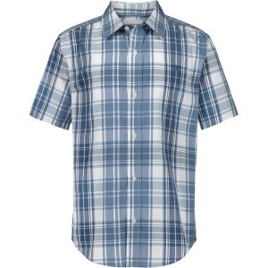 imageCalvin Klein Boys Short Sleeve Woven ButtonDown ShirtWhiteblue Washout Plaid