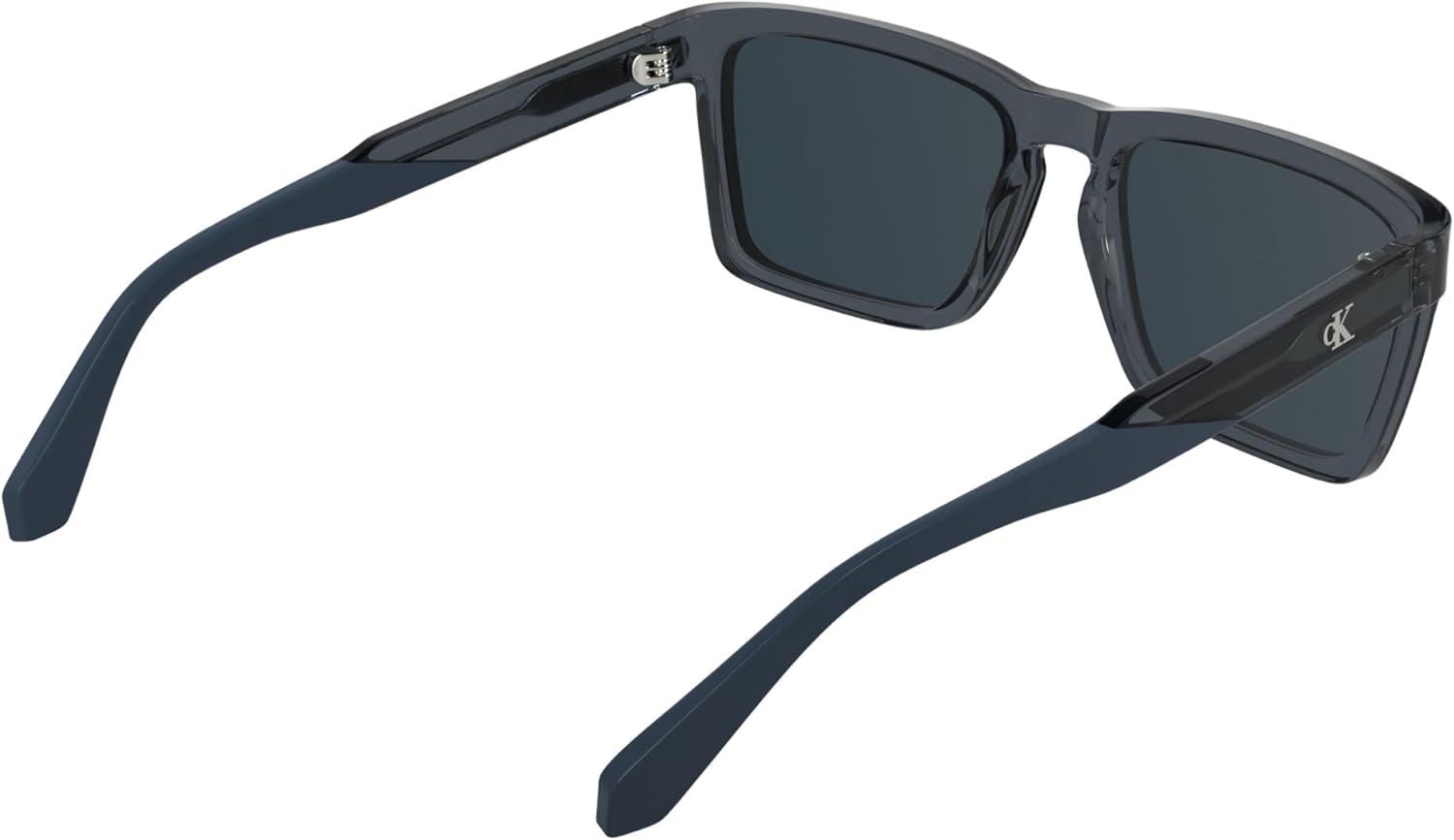 imageCALVIN KLEIN JEANS Mens CKJ25617S Rectangular Sunglasses Transparent Blue One Size