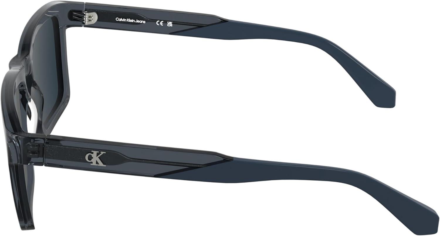 imageCALVIN KLEIN JEANS Mens CKJ25617S Rectangular Sunglasses Transparent Blue One Size