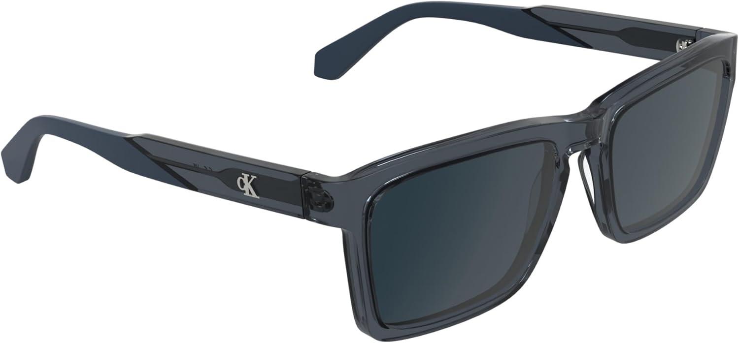 imageCALVIN KLEIN JEANS Mens CKJ25617S Rectangular Sunglasses Transparent Blue One Size