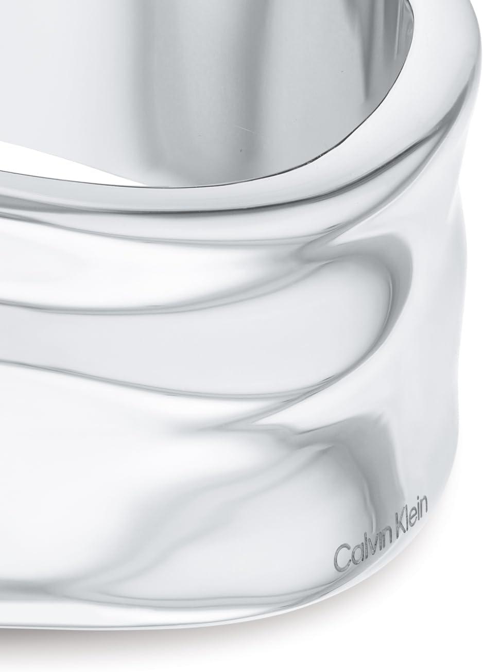 imageCalvin Klein Elemental Bangle Bracelet for Women Organic Inspired Design Boldly Sculpted Stainless Steel Hinge closure Jewelry Accessories