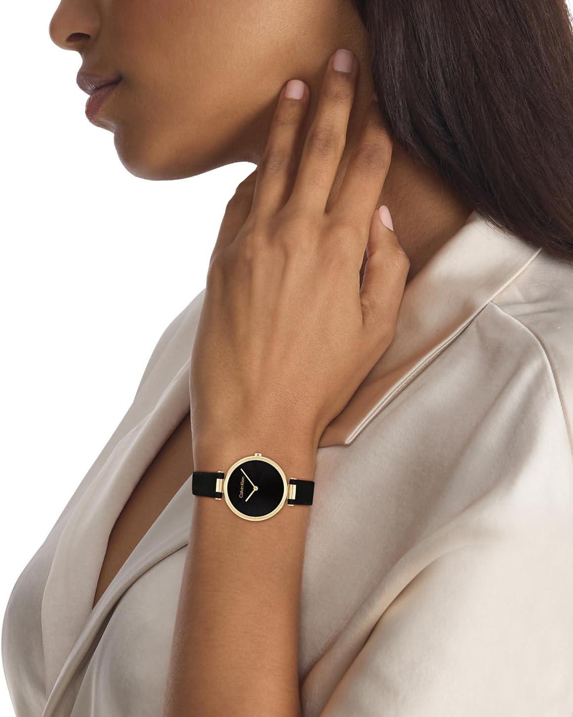 imageCalvin Klein Gleam  Womens 2H Quartz Watch Stainless Steel  Water Resistant 3 ATM30 Meters  A Timeless Elegance for Her Everyday Lifestyle  32 mmBlack