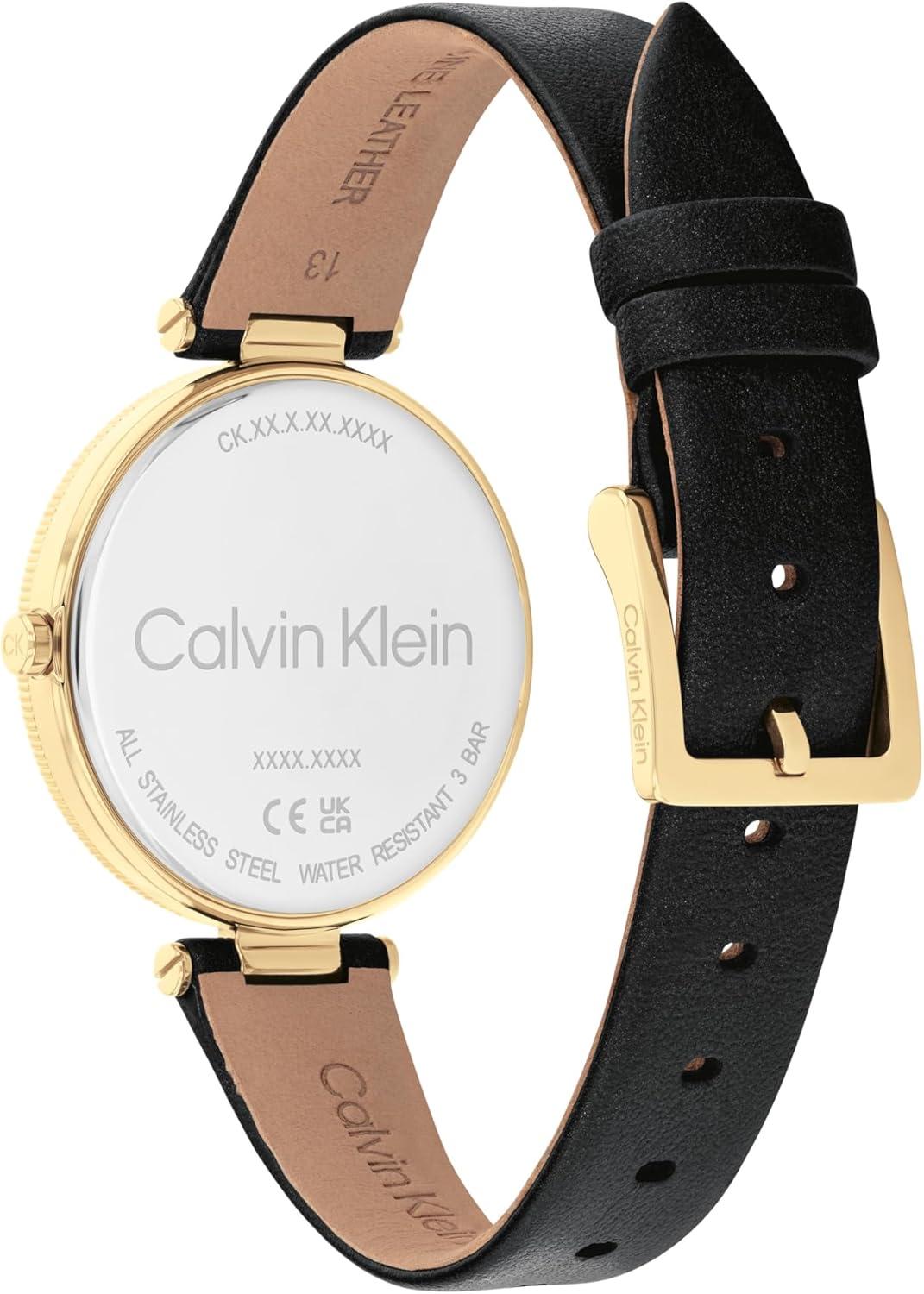 imageCalvin Klein Gleam  Womens 2H Quartz Watch Stainless Steel  Water Resistant 3 ATM30 Meters  A Timeless Elegance for Her Everyday Lifestyle  32 mmBlack