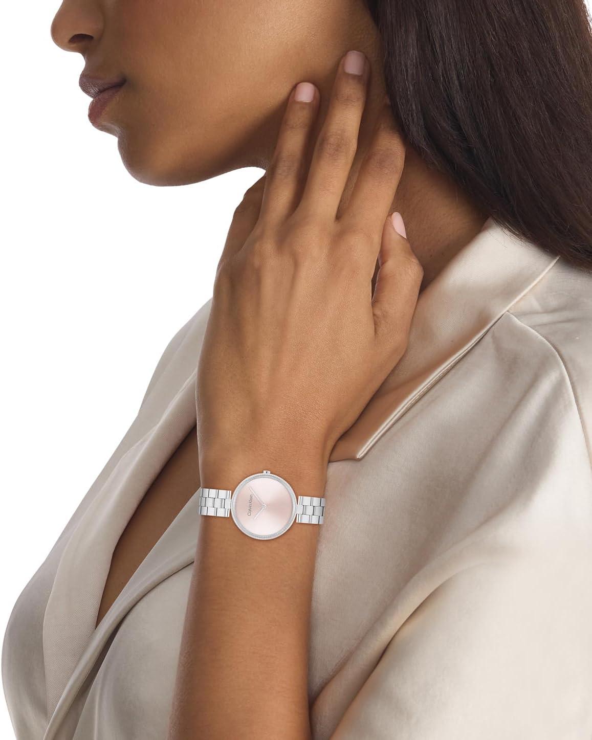 imageCalvin Klein Gleam  Womens 2H Quartz Watch Stainless Steel  Water Resistant 3 ATM30 Meters  A Timeless Elegance for Her Everyday Lifestyle  32 mmSilver