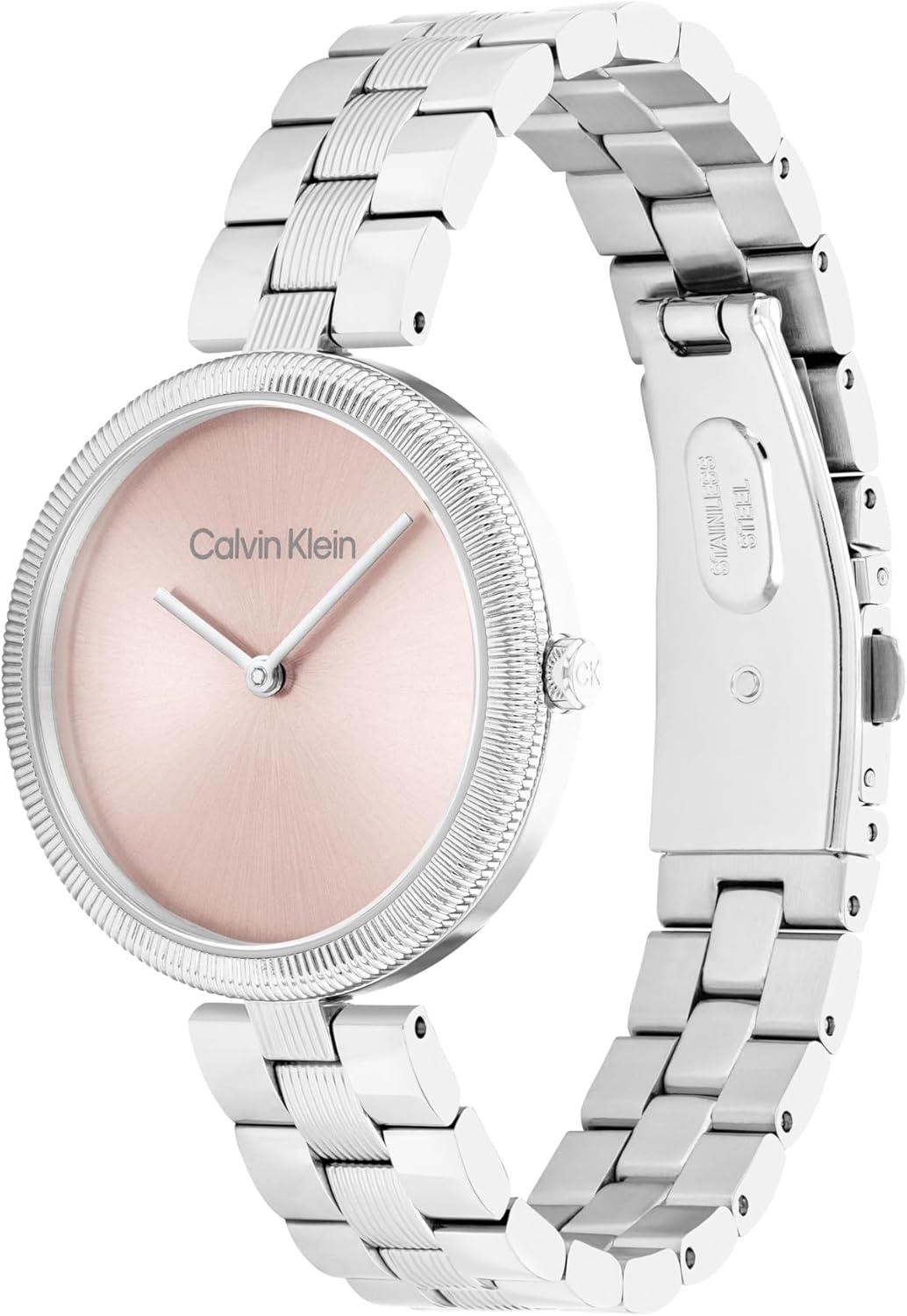 imageCalvin Klein Gleam  Womens 2H Quartz Watch Stainless Steel  Water Resistant 3 ATM30 Meters  A Timeless Elegance for Her Everyday Lifestyle  32 mmSilver