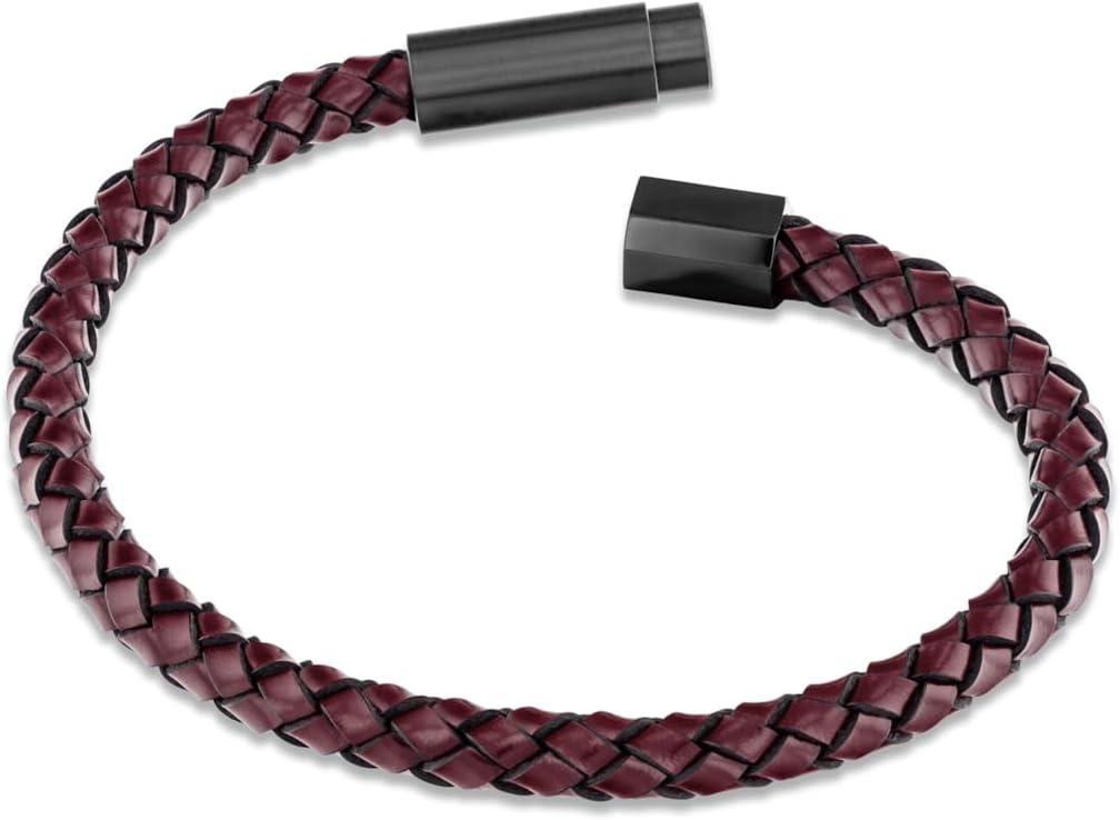 imageCalvin Klein Industrial Facets Jewelry Collection for Men  Leather Braided Bracelet with Adjustable Magnetic Closure  Premium Fashion Jewelry Accessory  Gift for HimBlackCherrywood