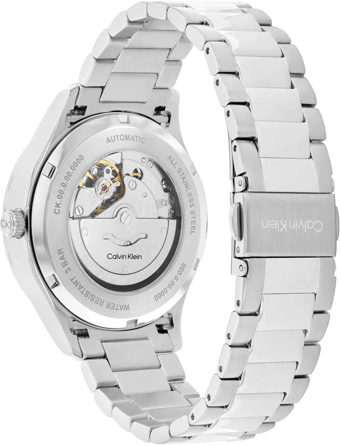 imageCalvin Klein Mens CK Iconic  40mm 3H Automatic Watch  Stainless Steel Bracelet  Water Resistance 30 Meters  SelfWinding Mechanical Movement  Luxury Timepiece  Gift for HimSilver