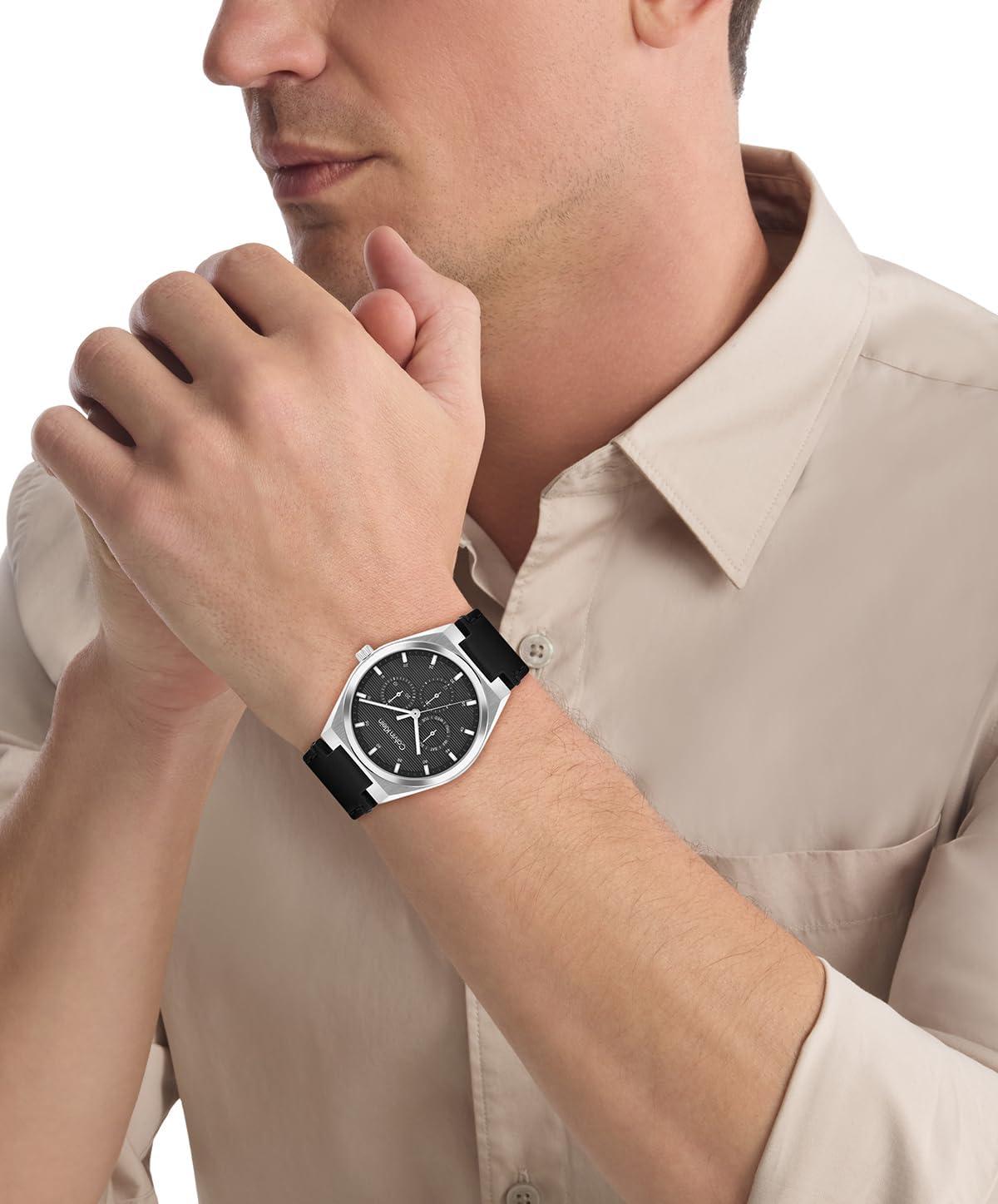 imageCalvin Klein Mens CK Motion Stainless Steel Watch  39mm Slim Case Multifunction Link Bracelet Versatile Everyday Style Gift for HimBlackGrey