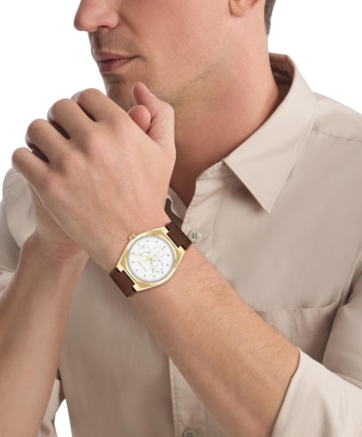 imageCalvin Klein Mens CK Motion Stainless Steel Watch  39mm Slim Case Multifunction Link Bracelet Versatile Everyday Style Gift for HimBrown