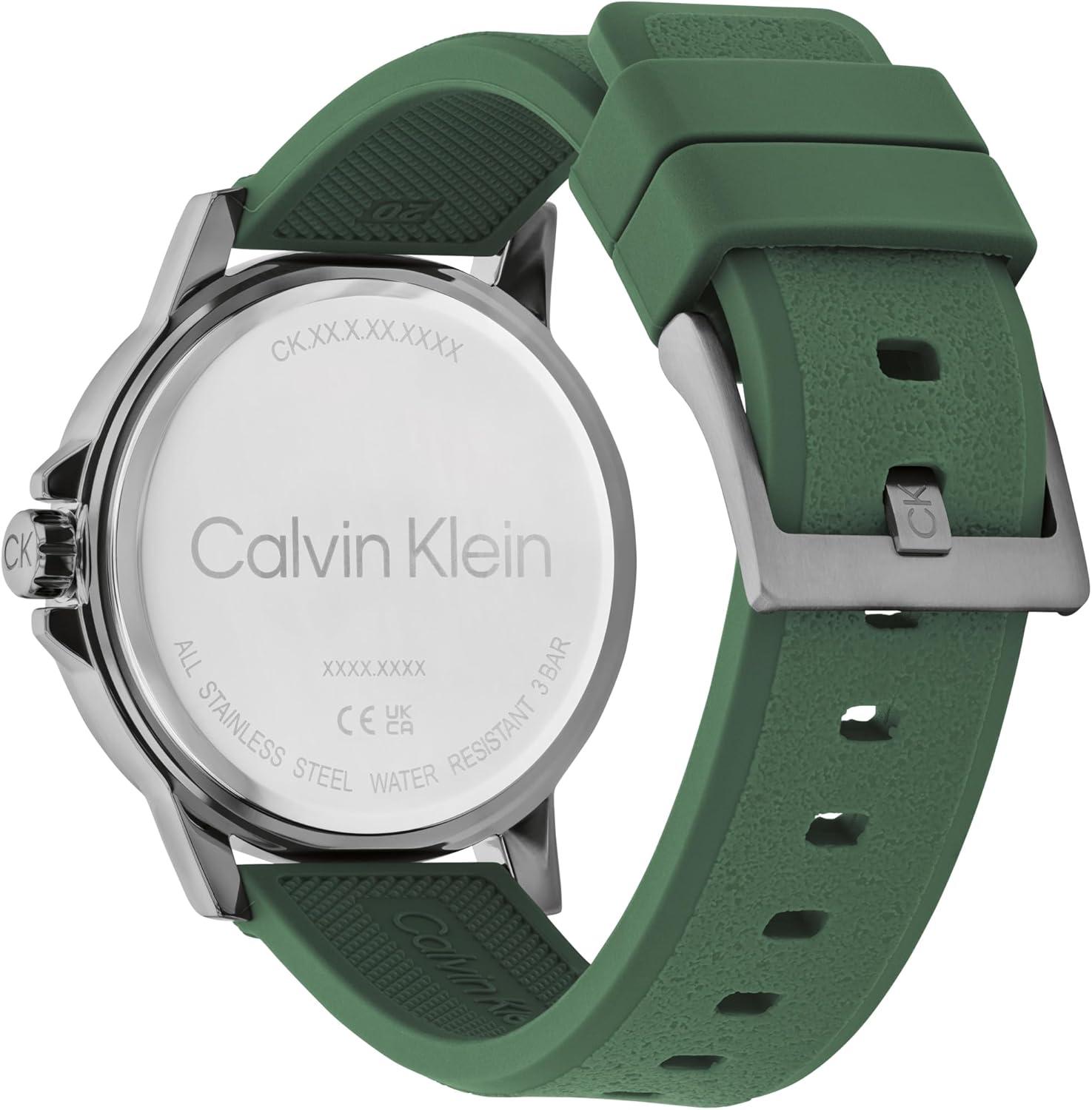 imageCalvin Klein Mens CK Reset  42mm 3H Quartz Watch  Sporty Silicone Strap  Water Resistance 30 Meters  Premium Fashion Timepiece with a Bold Look  Gift for HimGreen