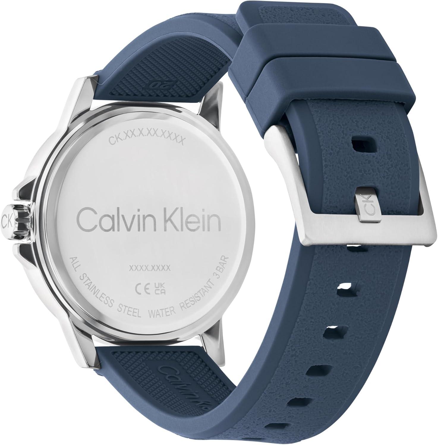 imageCalvin Klein Mens CK Reset  42mm 3H Quartz Watch  Sporty Silicone Strap  Water Resistance 30 Meters  Premium Fashion Timepiece with a Bold Look  Gift for HimBlue