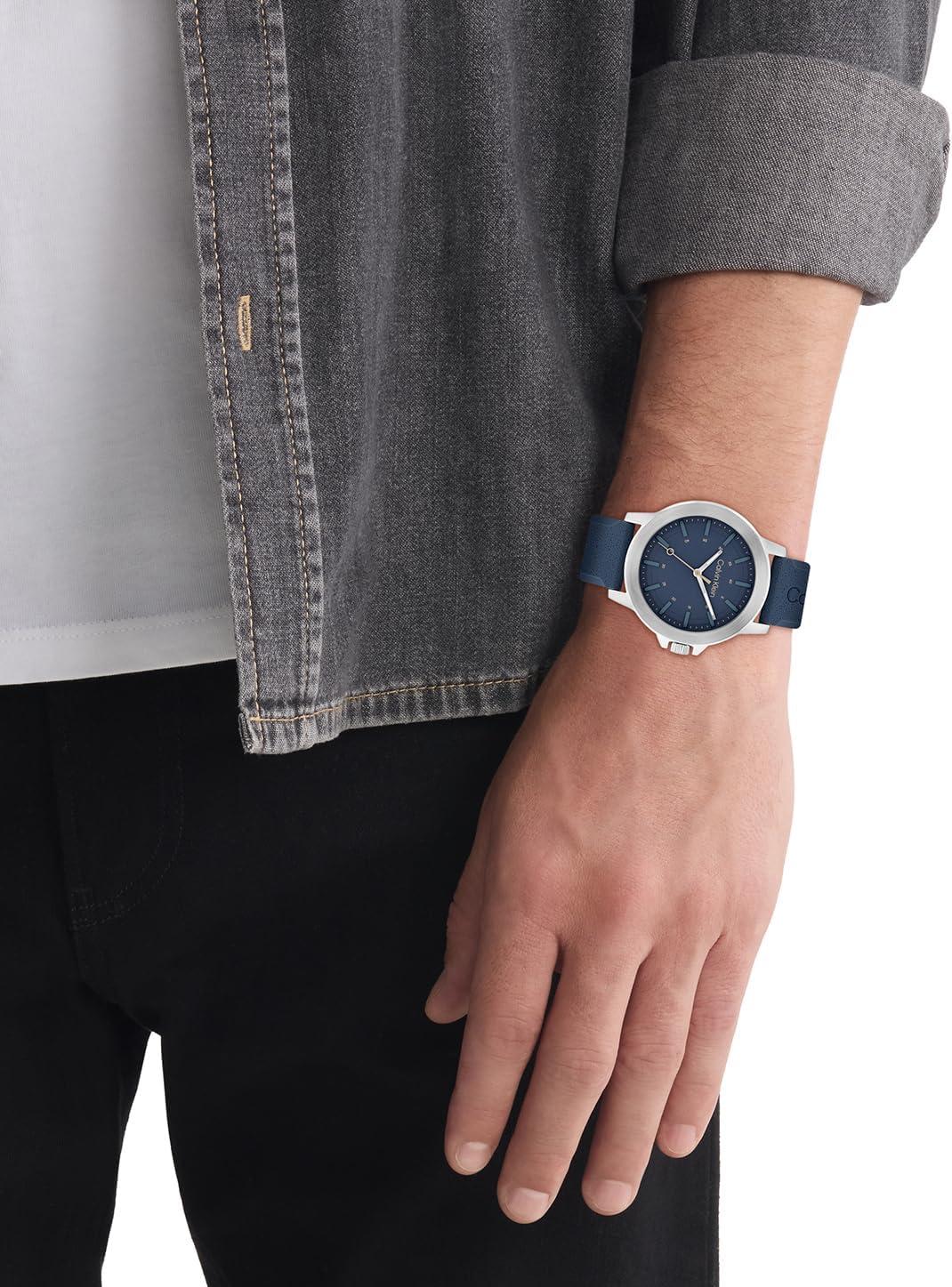 imageCalvin Klein Mens CK Reset  42mm 3H Quartz Watch  Sporty Silicone Strap  Water Resistance 30 Meters  Premium Fashion Timepiece with a Bold Look  Gift for HimBlue