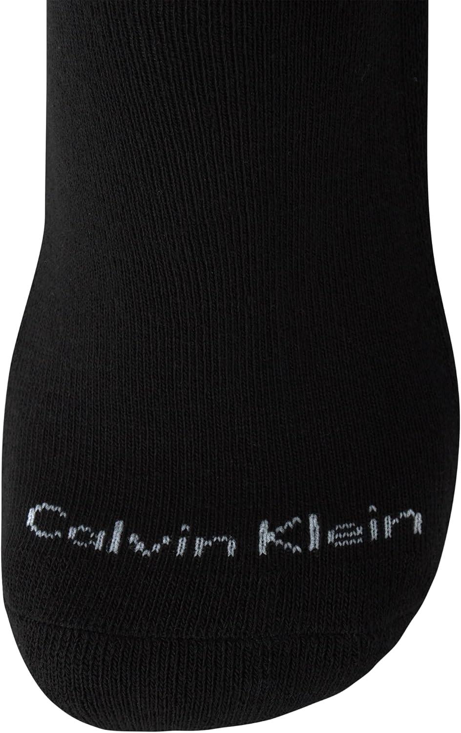 imageCalvin Klein Mens Dress Crew NonBinding Cotton Socks 6PackBlack Logo