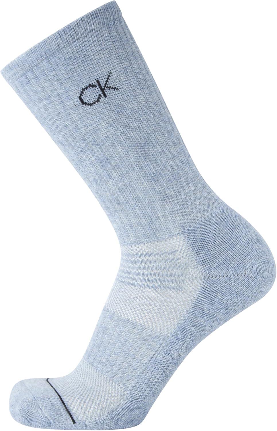 imageCalvin Klein Mens Dress Crew NonBinding Cotton Socks 6PackBlue Assorted