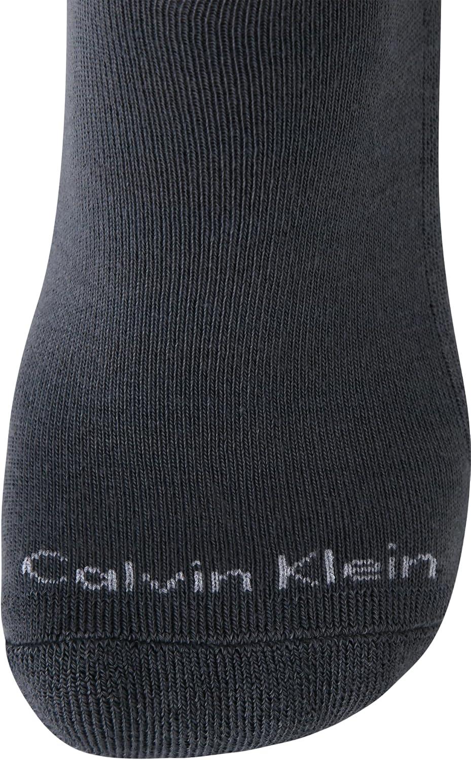 imageCalvin Klein Mens Dress Crew NonBinding Cotton Socks 6PackBlue Beige Assorted
