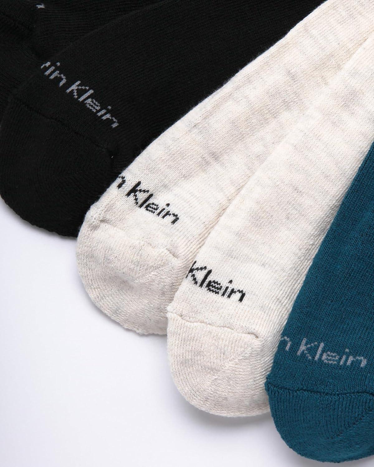 imageCalvin Klein Mens Dress Crew NonBinding Cotton Socks 6PackBlue Multi