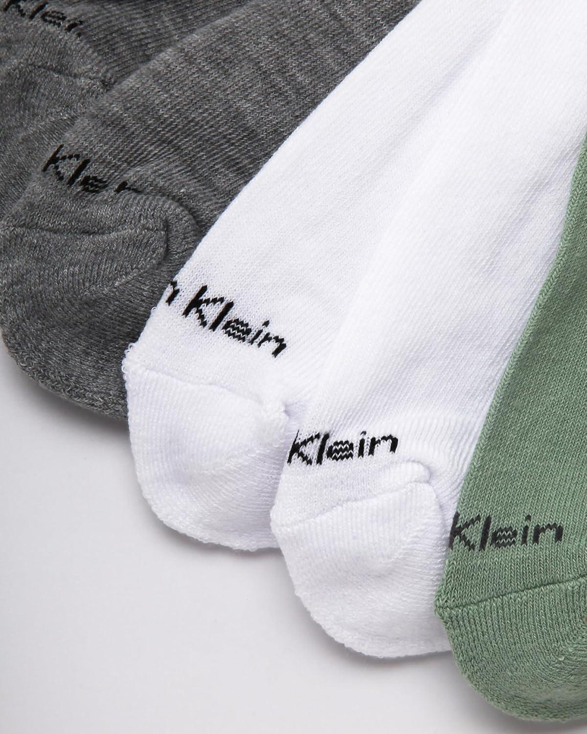 imageCalvin Klein Mens Dress Crew NonBinding Cotton Socks 6PackGreen Assorted