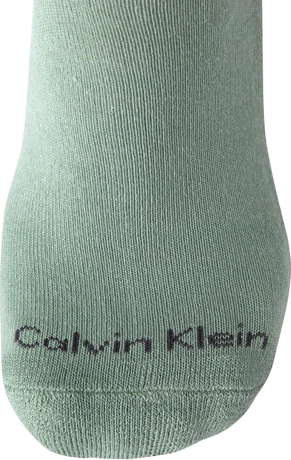 imageCalvin Klein Mens Dress Crew NonBinding Cotton Socks 6PackGreen Assorted