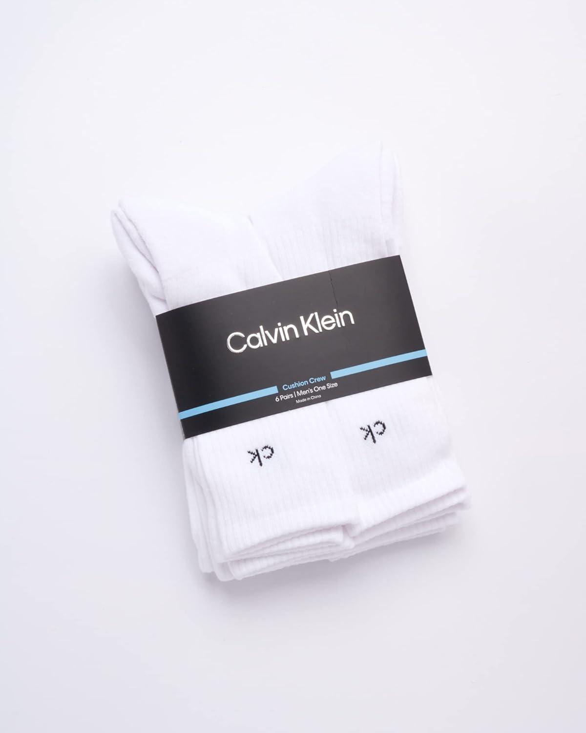 imageCalvin Klein Mens Dress Crew NonBinding Cotton Socks 6PackWhite