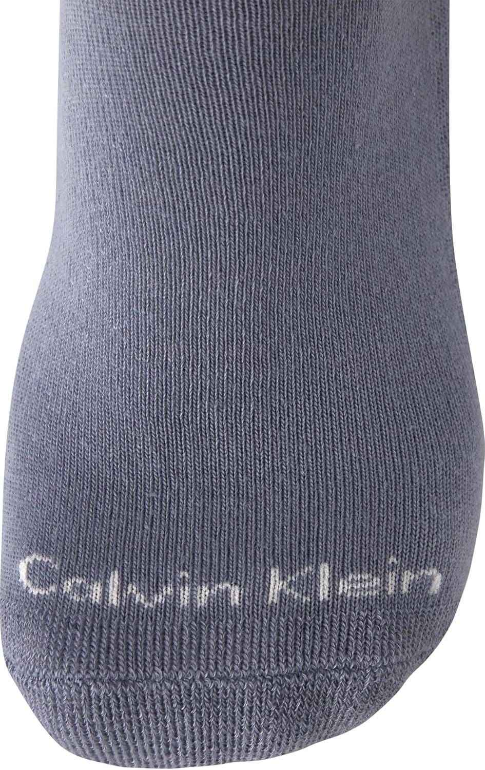 imageCalvin Klein Mens Dress Crew NonBinding Cotton Socks 6PackWhite Blue Multi