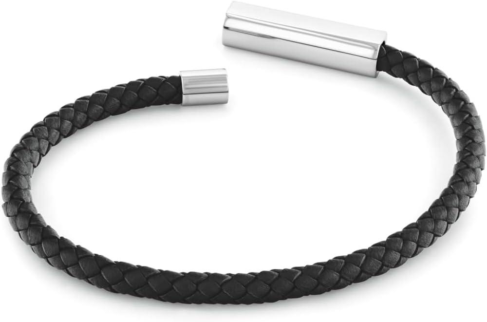 imageCalvin Klein Mens Jewelry  Iconic ID Black Leather Bracelet  Modern Elegance  Premium Fashion for Everyday Wear  Gift for HimBlack