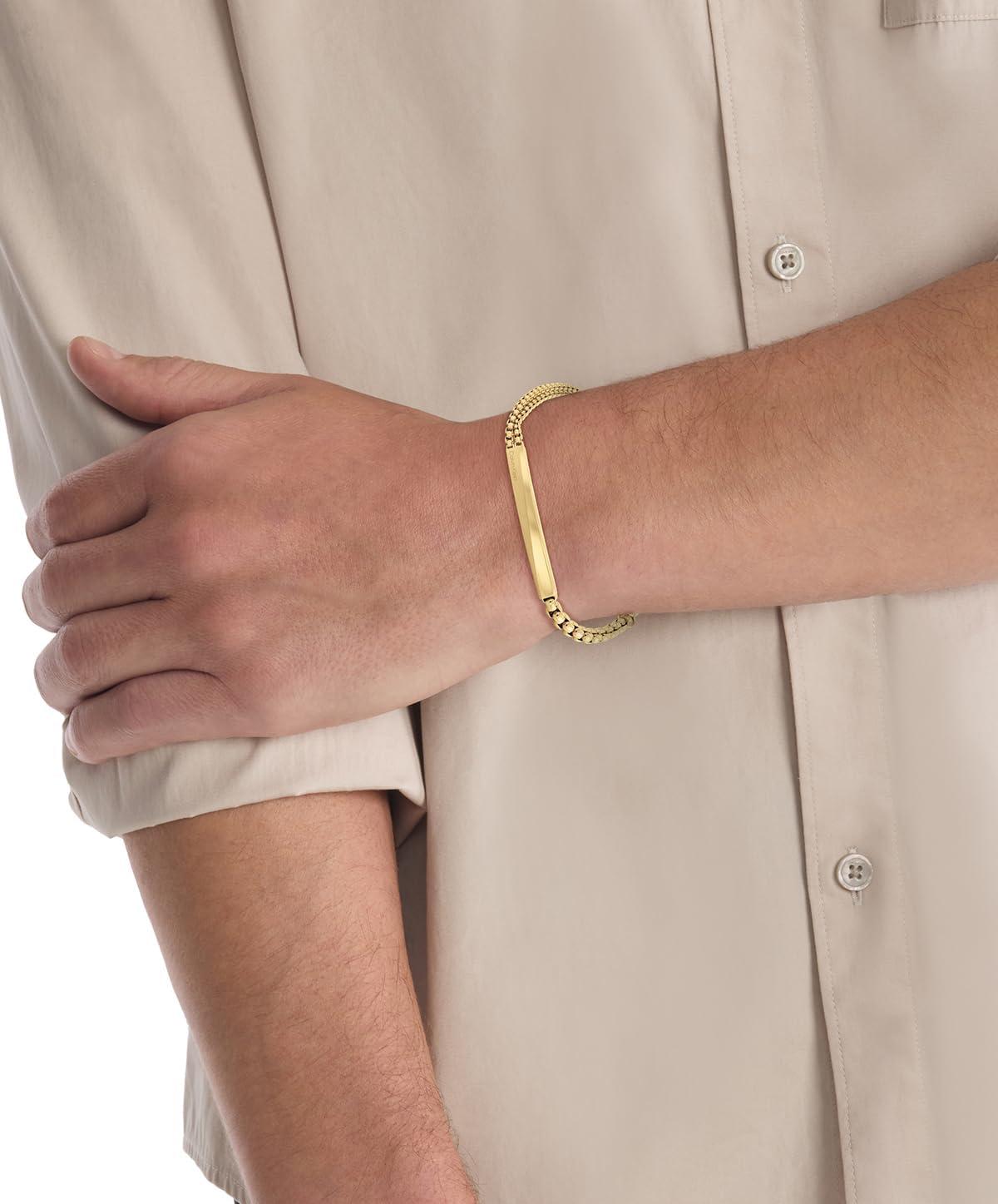 imageCalvin Klein Mens Jewelry  Iconic ID Chain Link Bracelet  Stainless Steel  Modern Statement Accessory  Gift for HimGold Plated