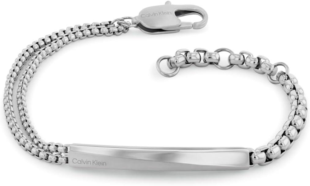 imageCalvin Klein Mens Jewelry  Iconic ID Chain Link Bracelet  Stainless Steel  Modern Statement Accessory  Gift for HimSilver