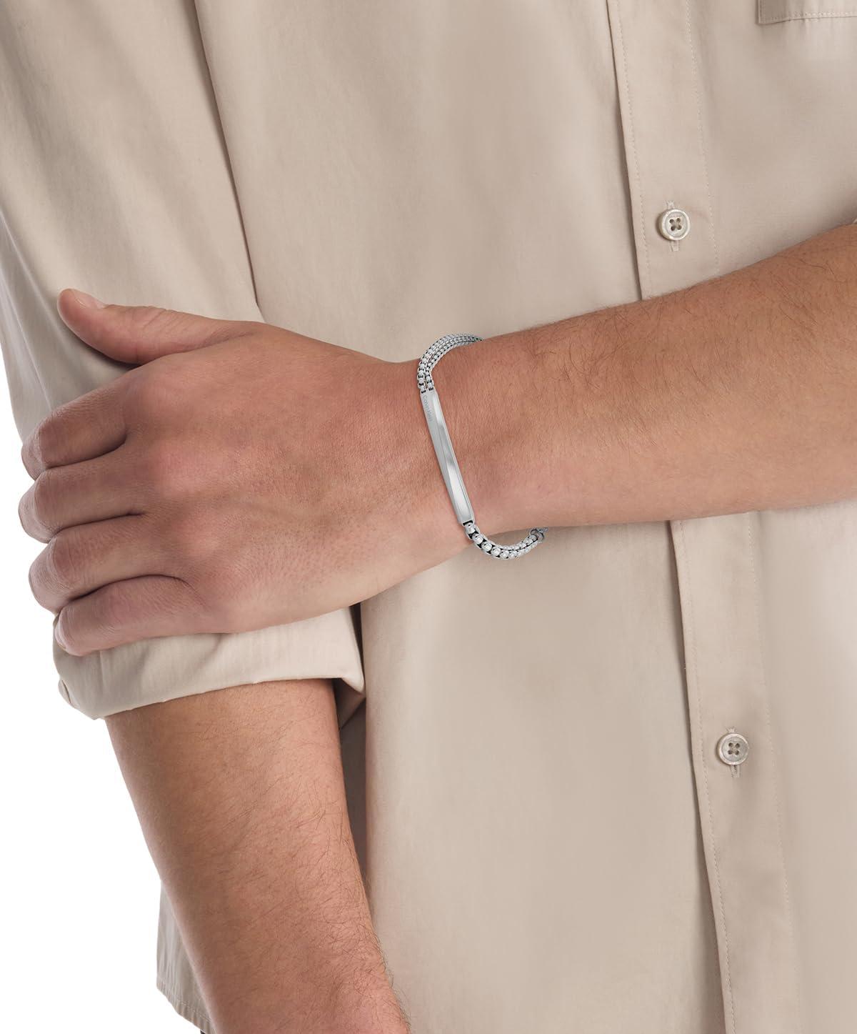 imageCalvin Klein Mens Jewelry  Iconic ID Chain Link Bracelet  Stainless Steel  Modern Statement Accessory  Gift for HimSilver