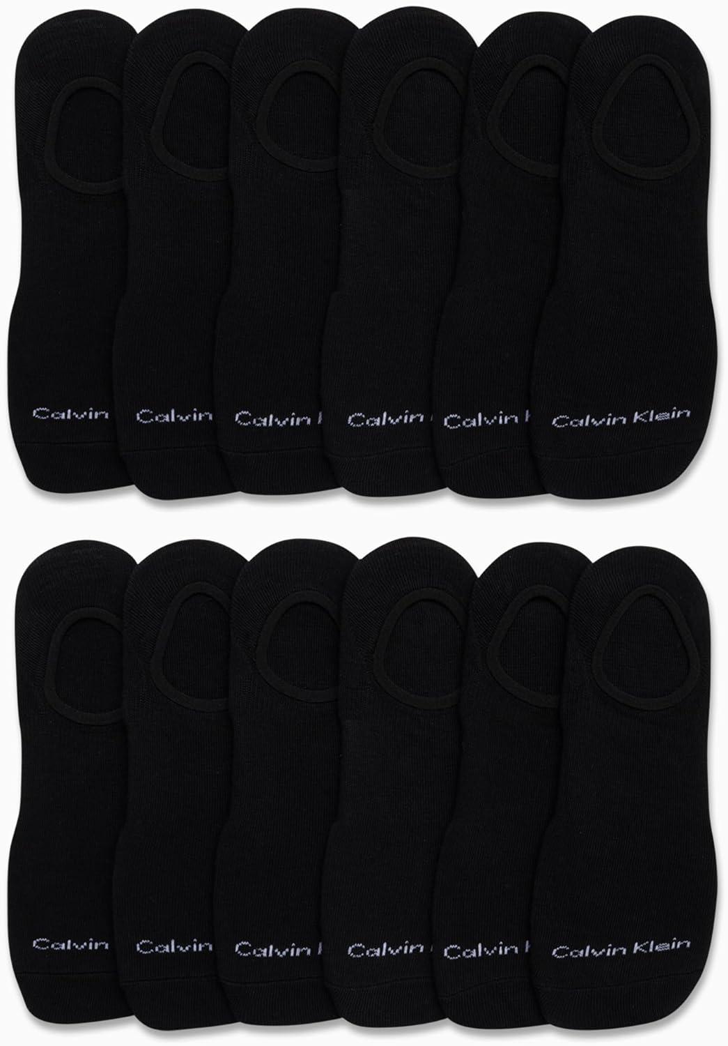 imageCalvin Klein Mens Liner Socks  12 Pack Cushioned NonSlip No Show Sneaker Loafer  Ultra Low Cut Socks for Men 712Black