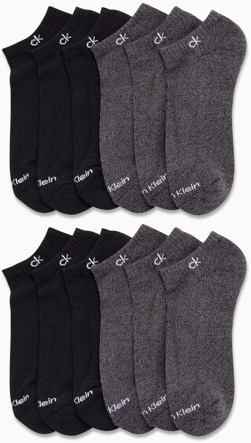 imageCalvin Klein Mens Liner Socks  12 Pack Cushioned NonSlip No Show Sneaker Loafer  Ultra Low Cut Socks for Men 712BlackGrey Solid